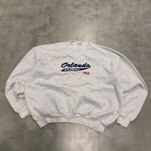 Vintage Hanes Orlando Florida USA Sweatshirt Mens XL Gray ComfortBlend PrintPro